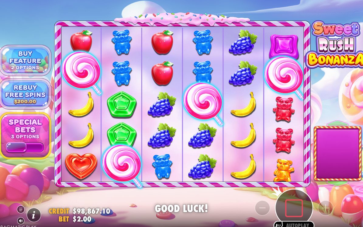 Tumble refill: new symbols drop into the emptied cells