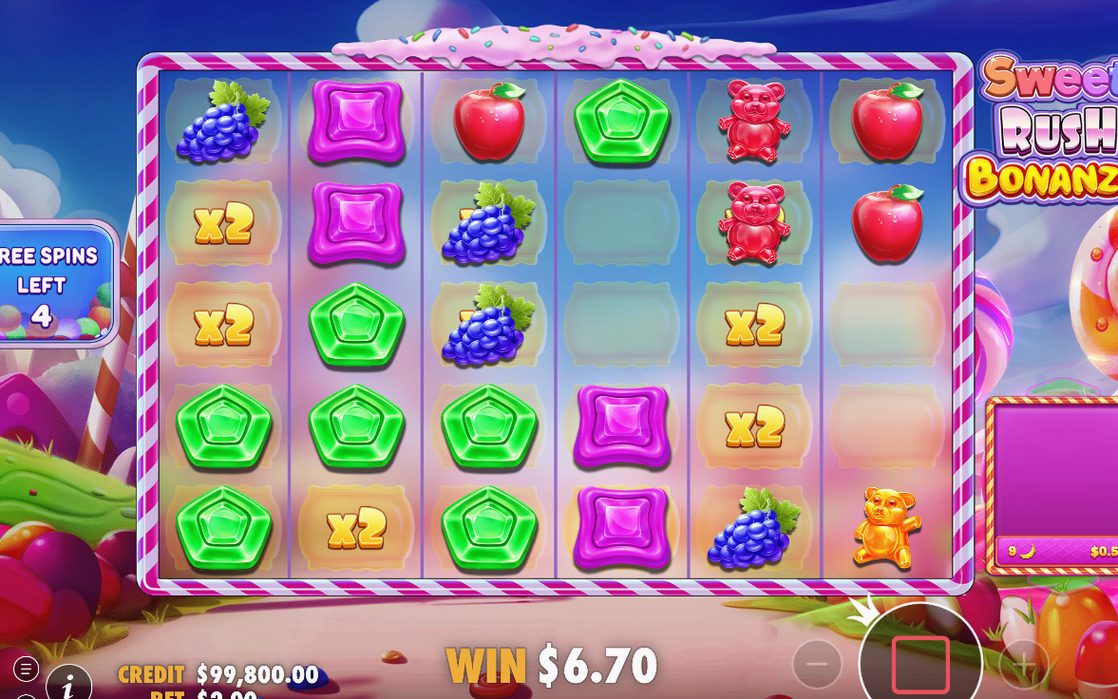 Free Spins round with Scatter symbols on the 6x5 grid